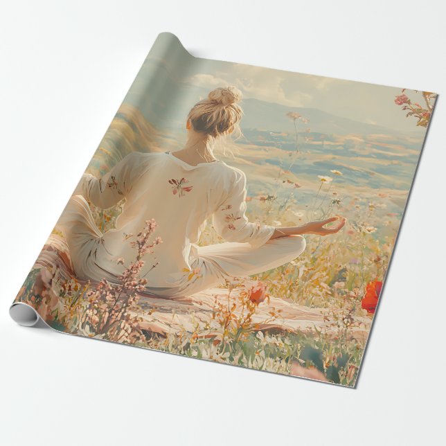 Lugn meditation vid soluppgång (5) presentpapper (Utrullad)
