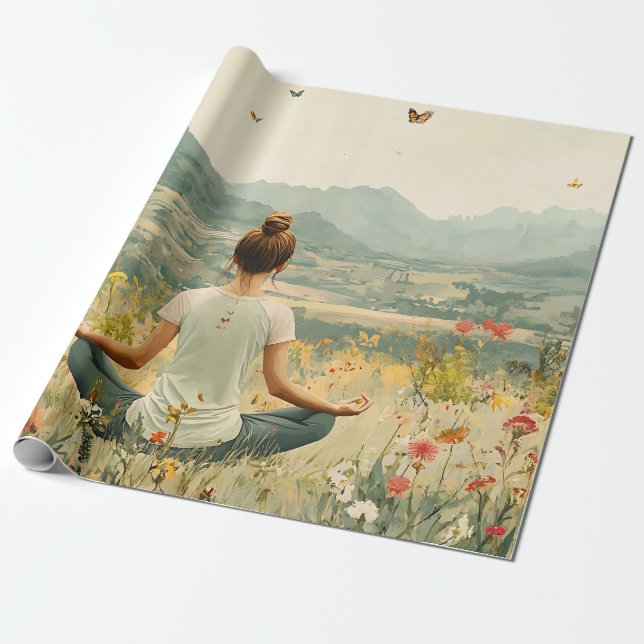 Lugn meditation vid soluppgång (6) presentpapper (Utrullad)