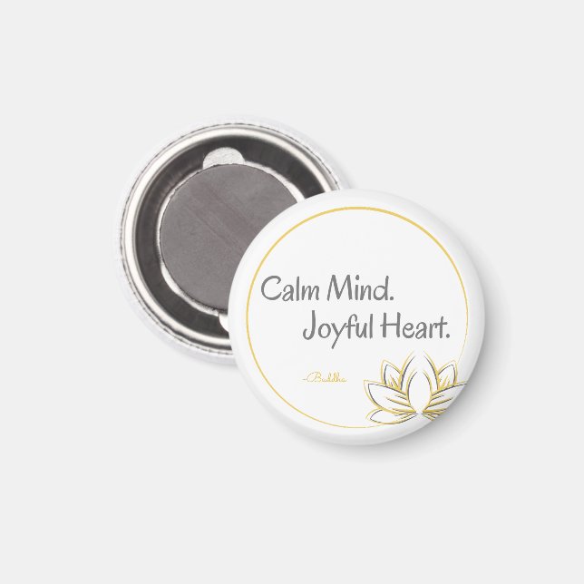 Lugn Mind Glatt Heart-buddha-citat Magnet (Front/Back)