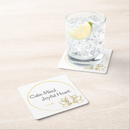 Lugn Mind Glatt Heart-buddha-citat Underlägg Papper Kvadrat