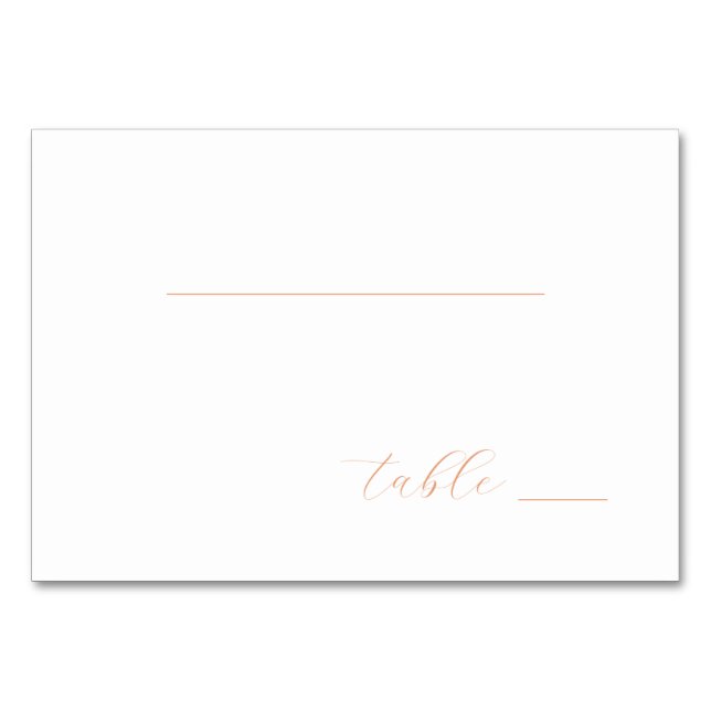 Lugn minimalist bordsskylt i persikofärg bordsnummer (Framsidan)
