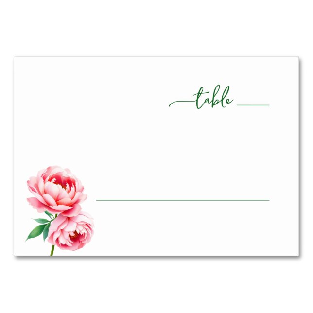 Lugn minimalist rosa blomsterdesign bordsnummer (Framsidan)
