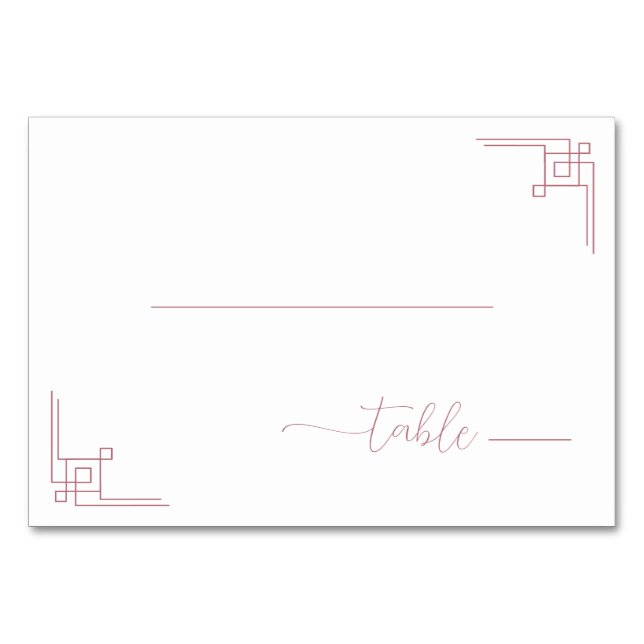 Lugn minimalist rosa geometrisk bordsnummer (Framsidan)