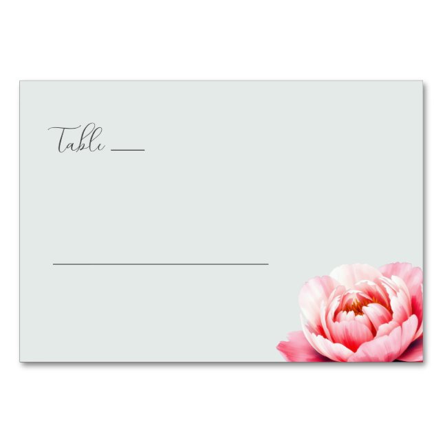 Lugn Minimalist Rosa Pion Bordsnummer (Framsidan)