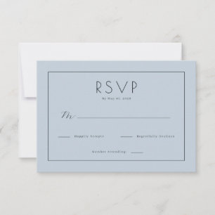 Lugn minimalistisk blå RSVP OSA Kort