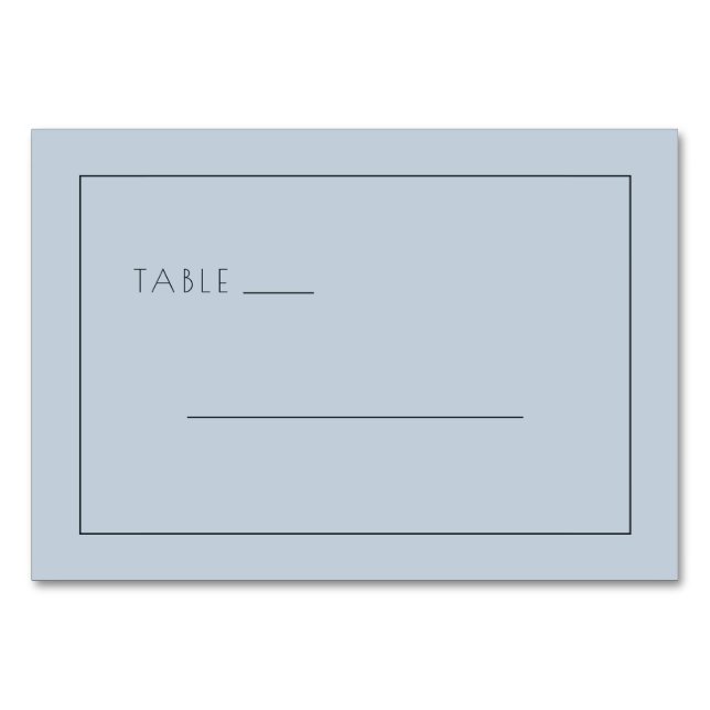 Lugn Minimalistisk Design i Blått Bordsnummer (Framsidan)