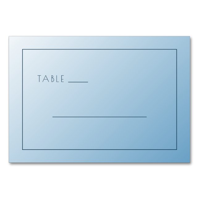 Lugn Minimalistisk Mall i Blått Bordsnummer (Framsidan)