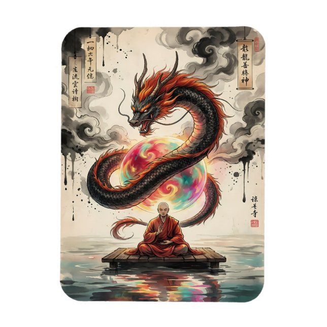 Lugn möte: Munk och den himmelska draken Magnet (Vertikal)