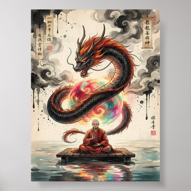 Lugn möte: Munk och den himmelska draken Poster (Framsidan)