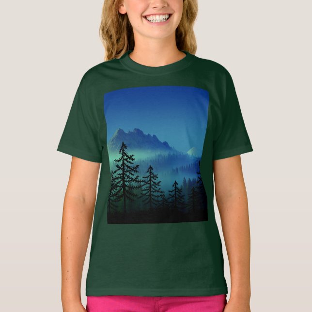 LUGN MOUNTAIN MIDNIGHT FOREST T-Shirt (Framsida)