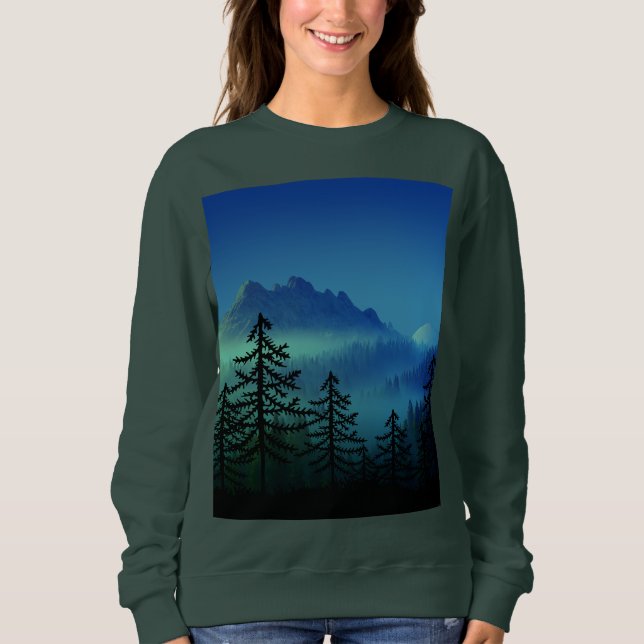LUGN MOUNTAIN MIDNIGHT-SKOGAR T SHIRT (Framsida)
