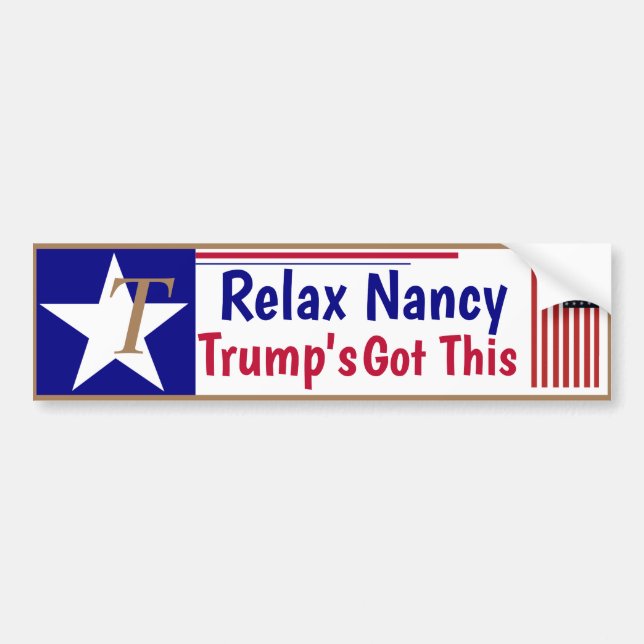 Lugn Nancy Trump har koll på det här! Bildekal (Framsidan)