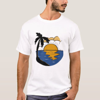 Lugn Naturflykt T-Shirt – Sol, Träd & Flod M