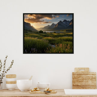 Lugn naturlig landskapsvy poster
