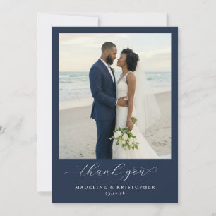 Lugn Navy Strand Foto Tack Kort