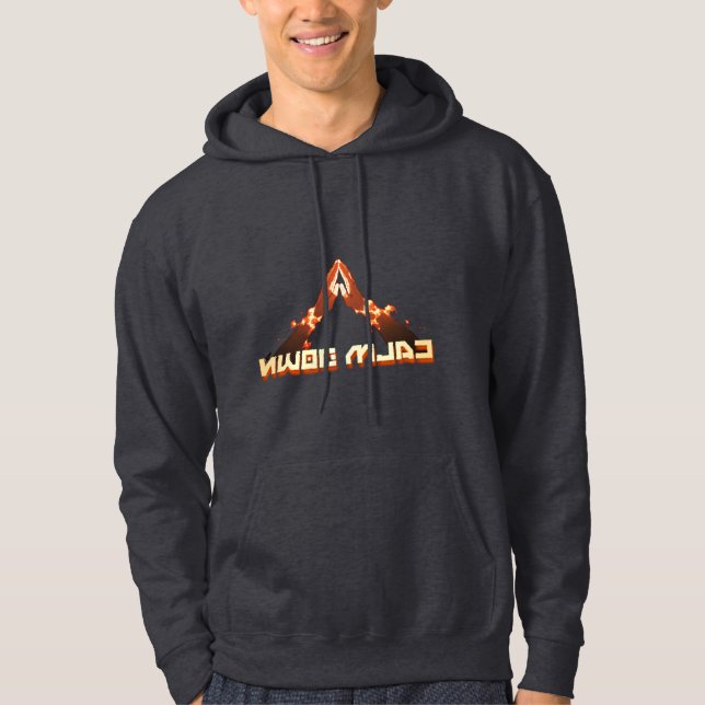Lugn ner! Omvänd typografi för spegel-bild Hoodie (Framsida)