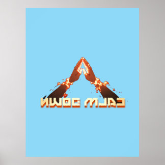 Lugn ner! Omvänd typografi för spegel-bild Poster