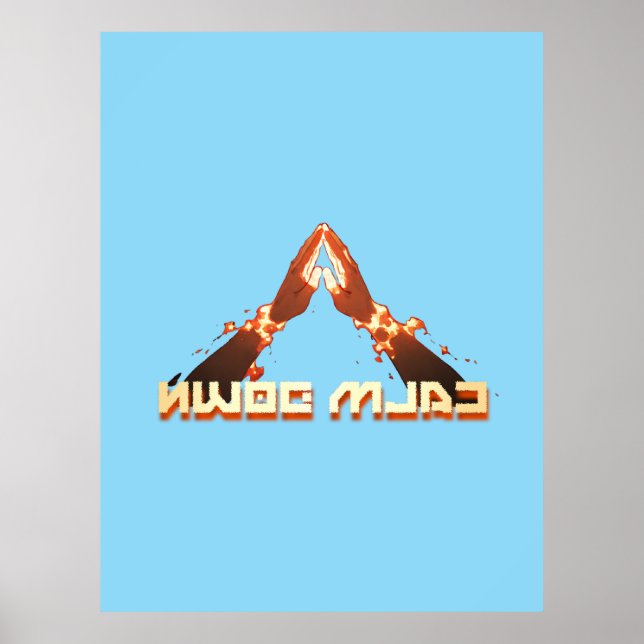 Lugn ner! Omvänd typografi för spegel-bild Poster (Framsidan)