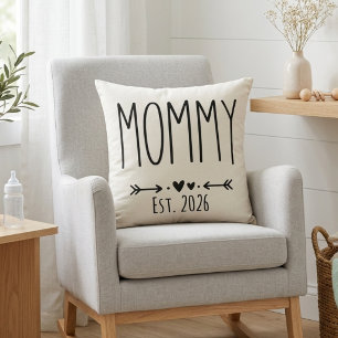 Lugn Neutral Mamma År Tall Bokstäver Kudde