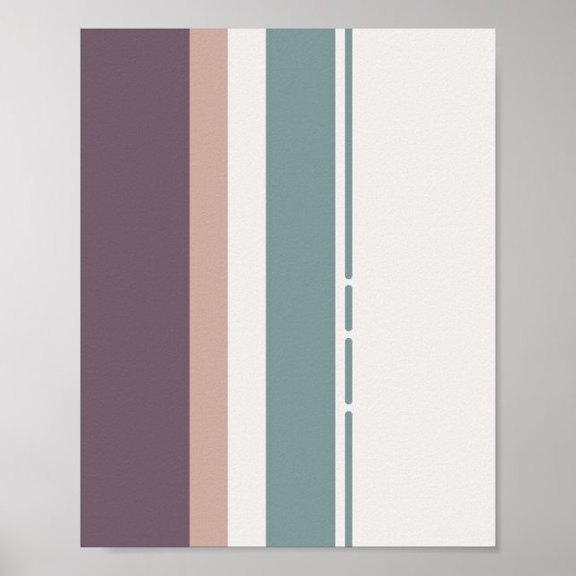 Lugn neutrala ränder – Minimal väggkomposition Poster (Framsidan)