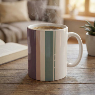 Lugn neutrala ränder – Modern minimalistmugg Två-Tonad Mugg