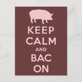 Lugn och bacon för behålla av rosa vykort