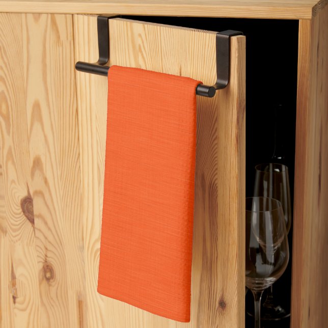 Lugn och enkel orange texturerad bakgrund  kökshandduk (Thirds Fold)