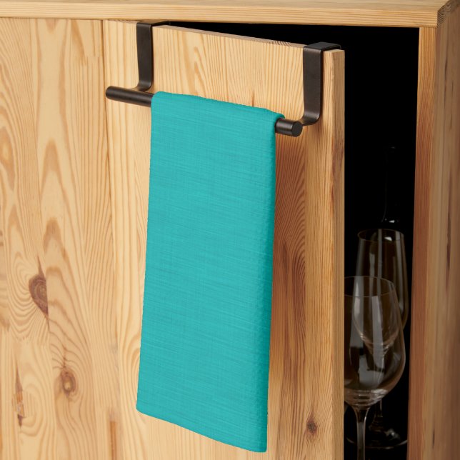 Lugn och enkel visuell turkos strukturerad bakgrun kökshandduk (Thirds Fold)