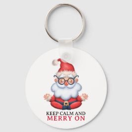 Lugn och fortsätt på Jultomten meditats Behålla Nyckelring