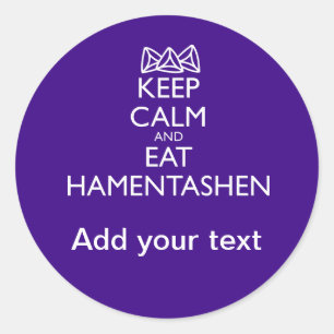 LUGN OCH HAMENTASHEN AV behålla Runt Klistermärke
