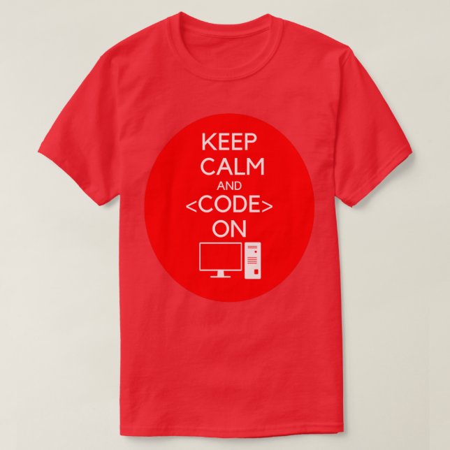 lugn och kod för programmerarBehålla på software-h T Shirt (Design framsida)