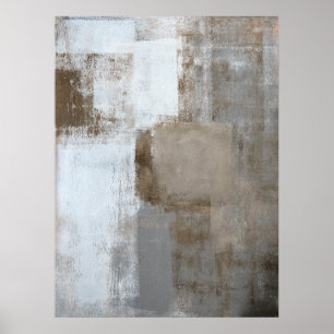 "Lugn och Neutralt" Grått- och Beige Abstrakt Art Poster