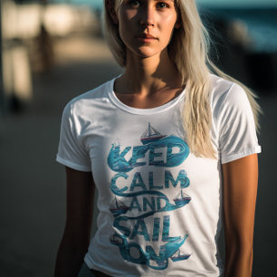Lugn och påstigning av behålla med Vinkar havsgraf T Shirt