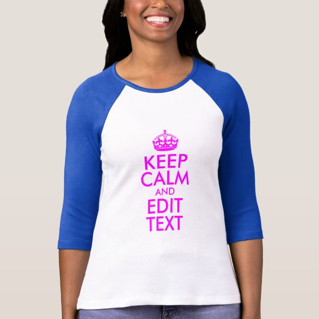 Lugn och redigering av Behålla för magenta Tee Shirt (Framsida)