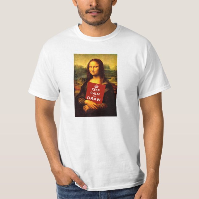 Lugn och ritning av behålla tee shirt (Framsida)