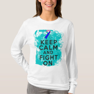 Lugn och slagsmål för Thyroidcancerbehålla på Tee Shirt