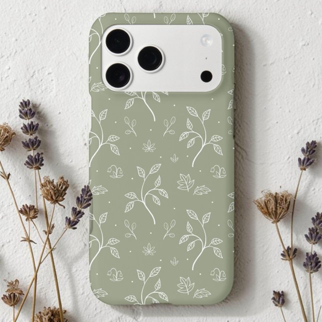 Lugn Olivgrön Blommig Mönster (Skapare uppladdad)