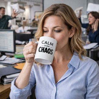 Lugn Över Kaos Minimalistisk Citat Mugg