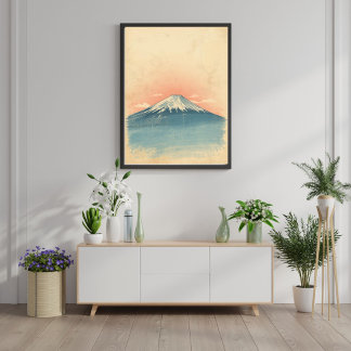 Lugn över molnen – Vintage resa till Mount Fuji Poster