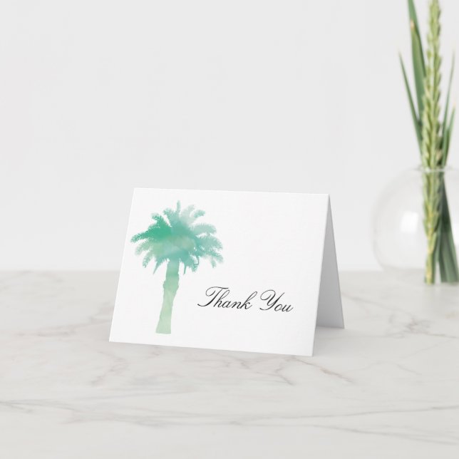 Lugn Palmtree Akvarell | Tack Kort (Framsida)
