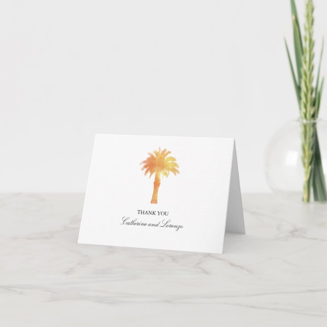 Lugn Palmtree Akvarell | Tack Kort (Framsida)