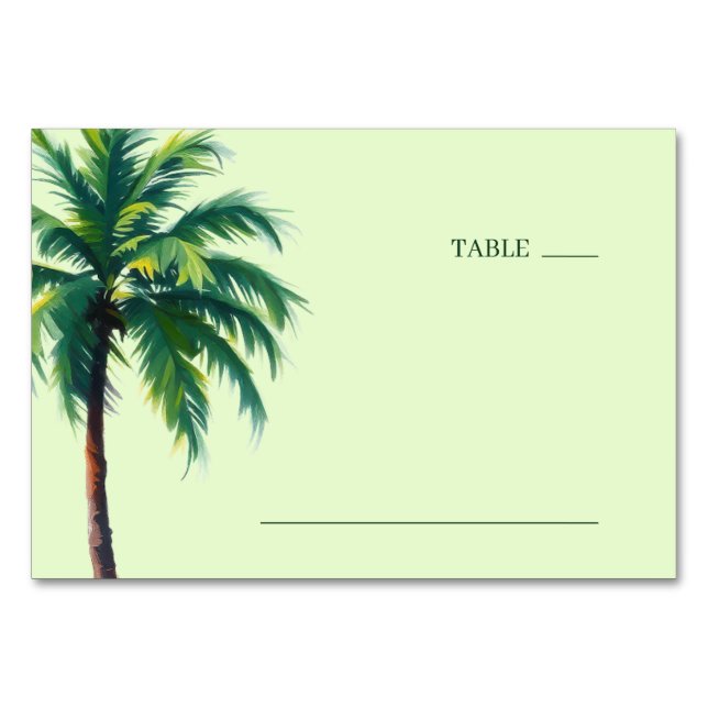 Lugn Pastell Akvarell Palmtree Bordsnummer (Framsidan)