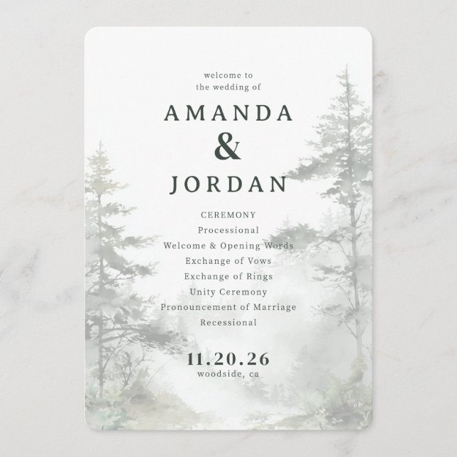 Lugn pastell akvarell Träd Program (Framsida)