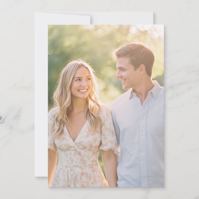 Lugn Pastell Blommig Foto Inbjudningar (Framsida)