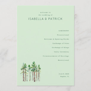 Lugn Pastell Grön Tall Träd Program