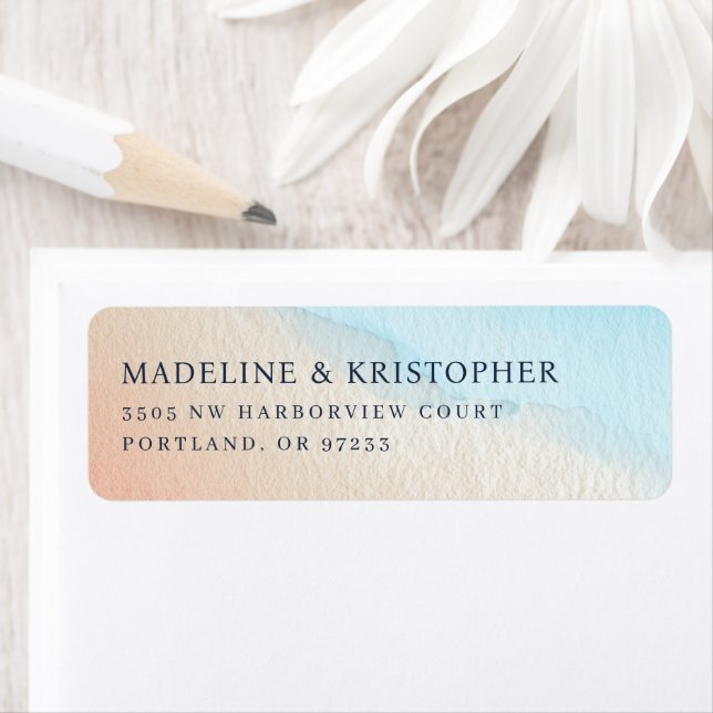 Lugn Pastell Watercolor Gradient Returadress Etikett (Insitu)