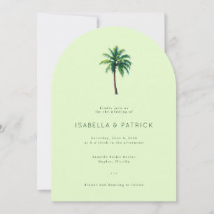 Lugn Pastellgrön Palmtree Illustration Inbjudningar
