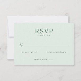 Lugn Pastellgrön RSVP-kort OSA Kort