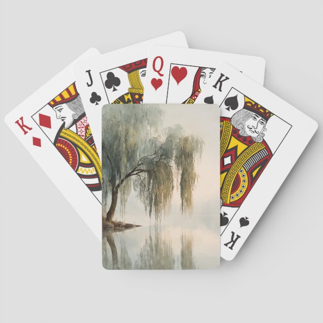 Lugn Pilträd Reflektion Natur Konst (13) Casinokort (Baksidan)