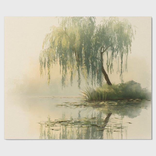 Lugn Pilträd Reflektion Natur Konst (1) Presentpapper (Platt)